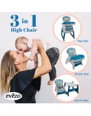 Evezo Merly Convertible Baby High Chair & Play Table 3 in 1 